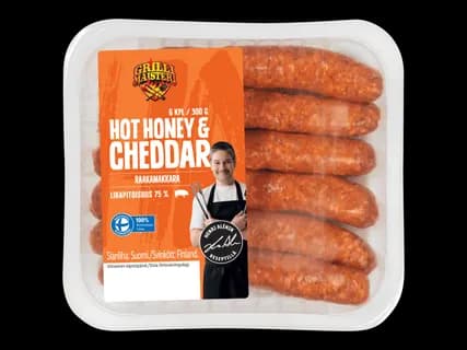 GRILLIMAISTERI Hot Honey & Cheddar -raakamakkara