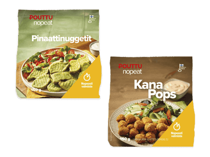 POUTTU NOPEAT Kana Pops tai Pinaattinugetit 2 kpl