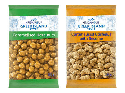 ERIDANOUS Karamellisoidut pähkinät 1,99 €