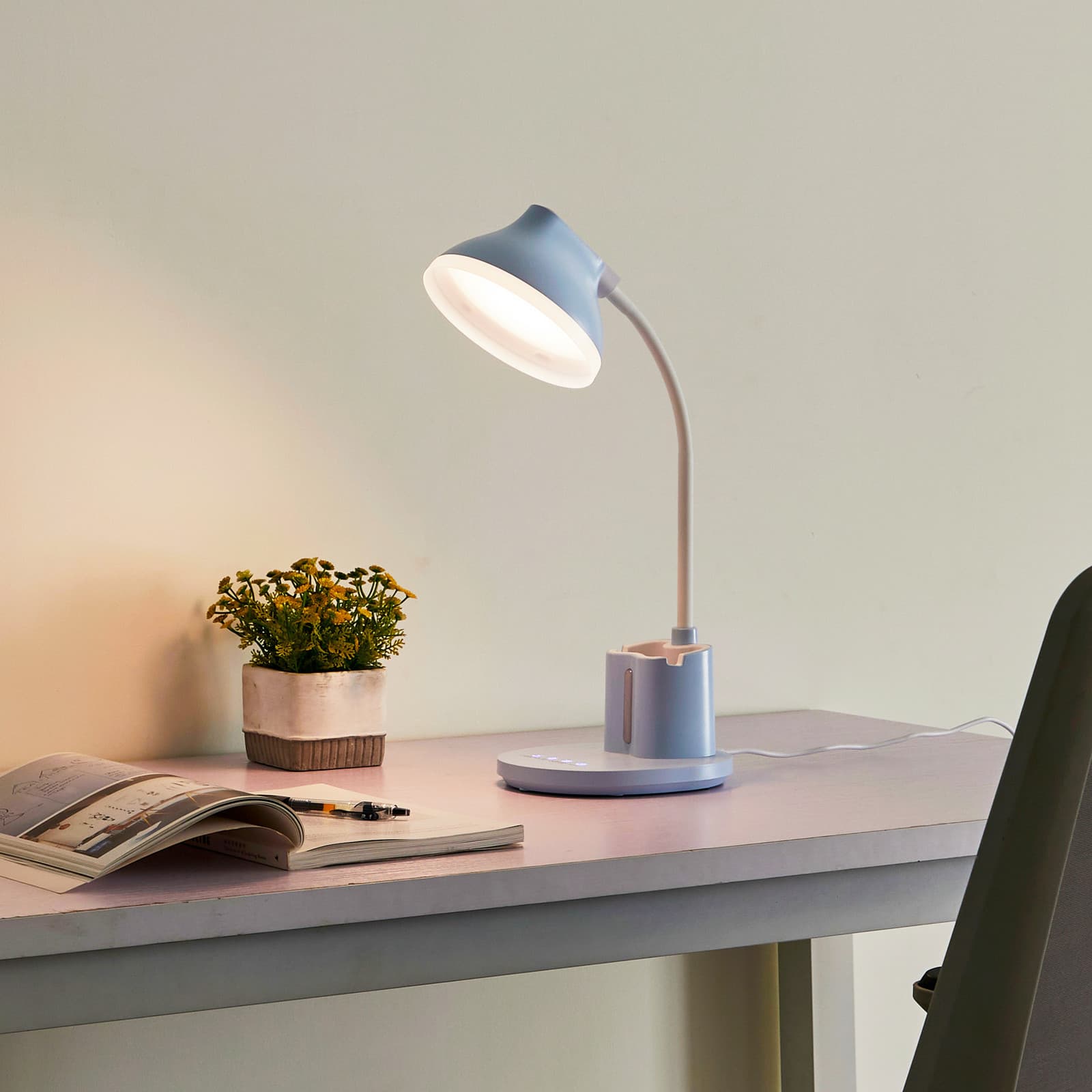 Zephyra LED Pöytävalaisin CCT Blue - Lindby - Työhuone / toimisto - Moderni - Muovi - Yksilamppuinen