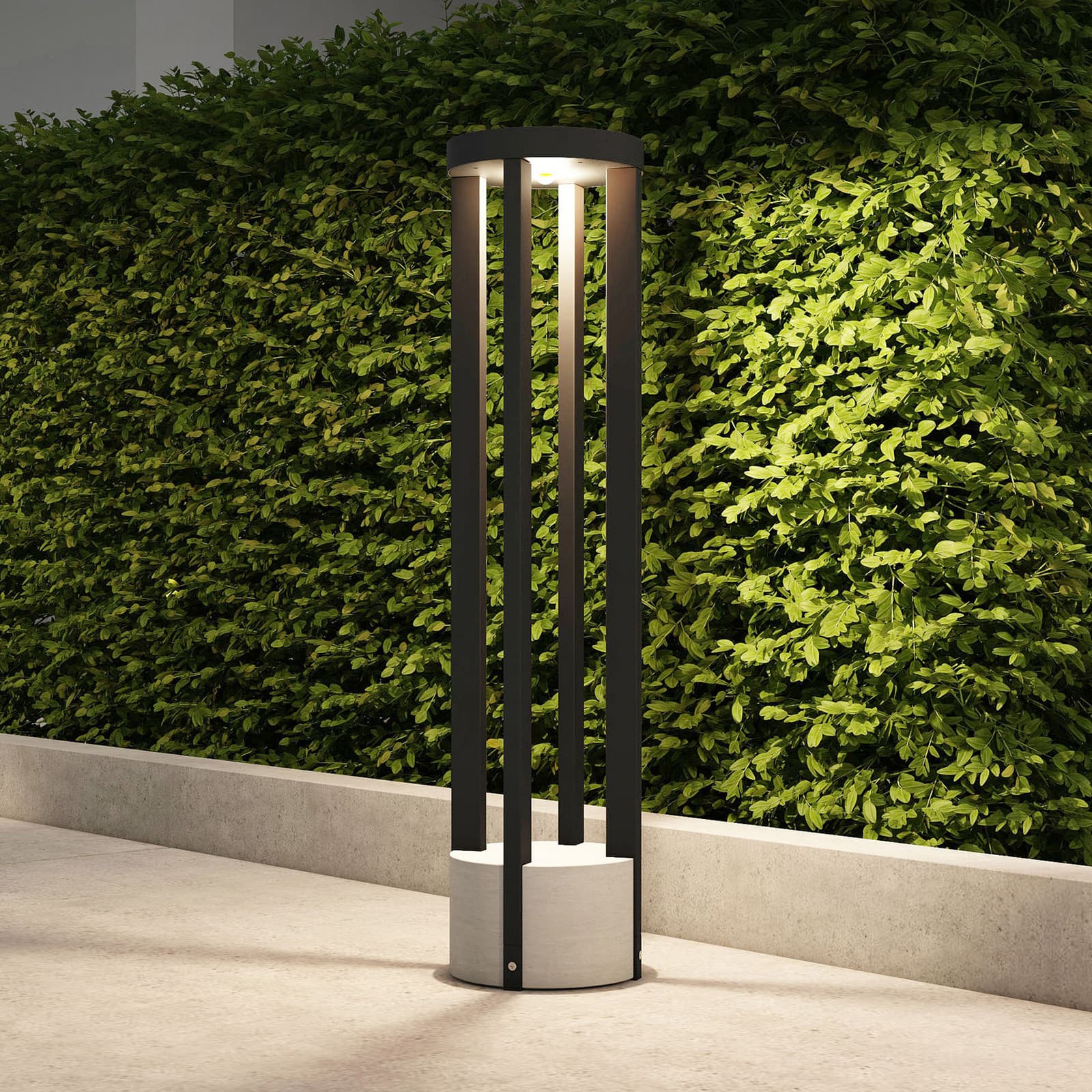 Kalisa Round LED Puutarhavalaisin H68 Dark Grey - Lucande Overa - Moderni - Metalli - Yksilamppuinen