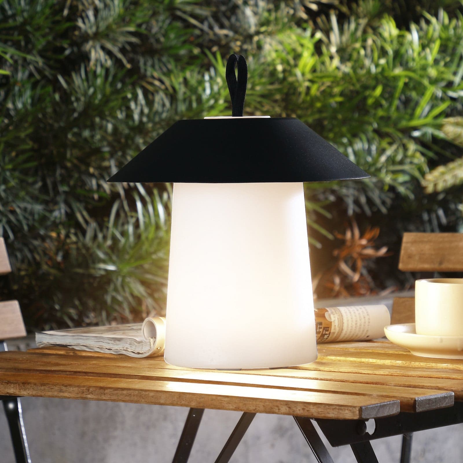 Kalina LED Portable Ulkona Pöytävalaisin Musta/Valkoinen - Lindby - Parveke - Moderni - Muovi - Varjostimella