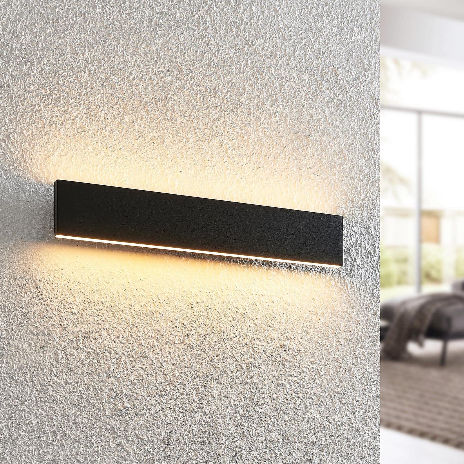 Ignazia LED Seinävalaisin L47 Black - Lindby - Olohuone - Moderni - Metalli - Kulmikas