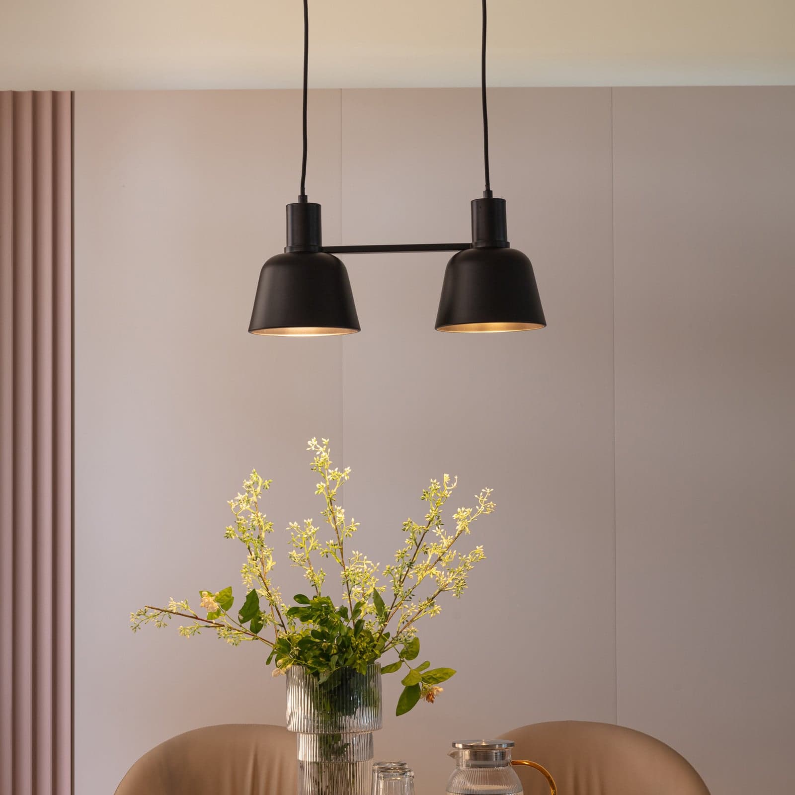 Servan 2 Riippuvalaisin Black Lucande - Olohuone - Design - Metalli - Monilamppuinen