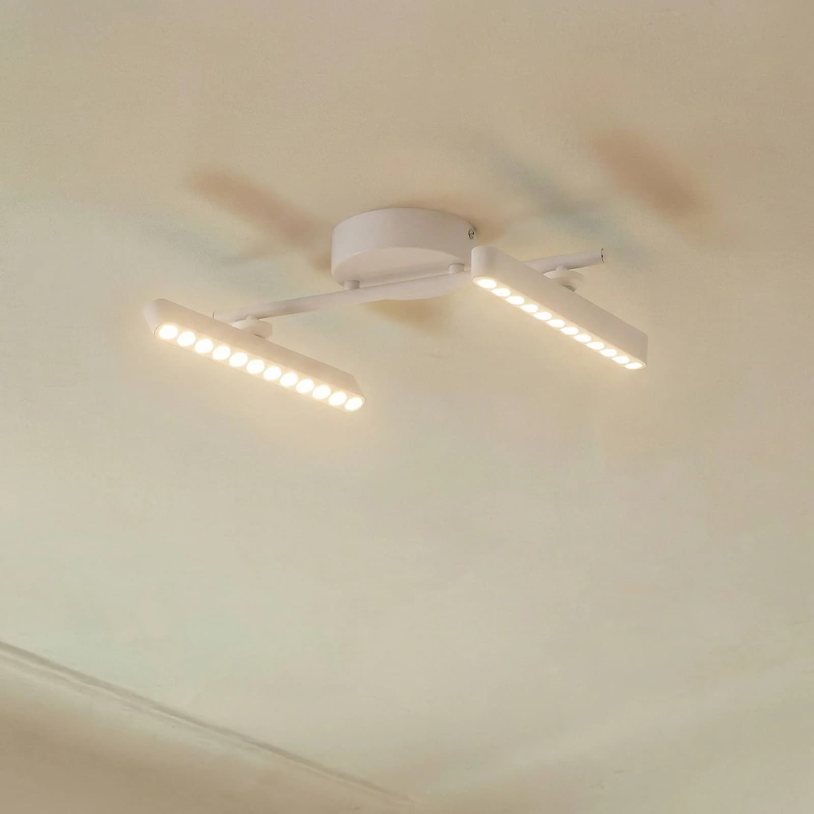 Eldrin LED-kohdevalaisin, 2-lamppuinen, valopisteet 54 cm, valkoinen – Lindby - Olohuone - Moderni - Metalli - Monilamppuinen