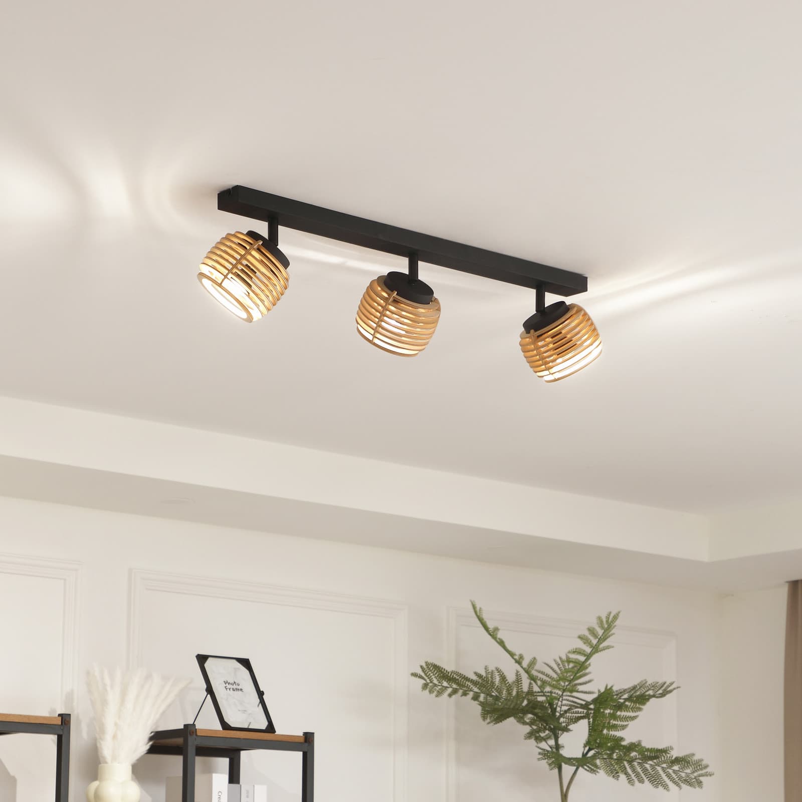 Ediz 3 Kattovalaisin Wood/Black - Lindby - Ruokailutila - Moderni - Metalli - Plafondi