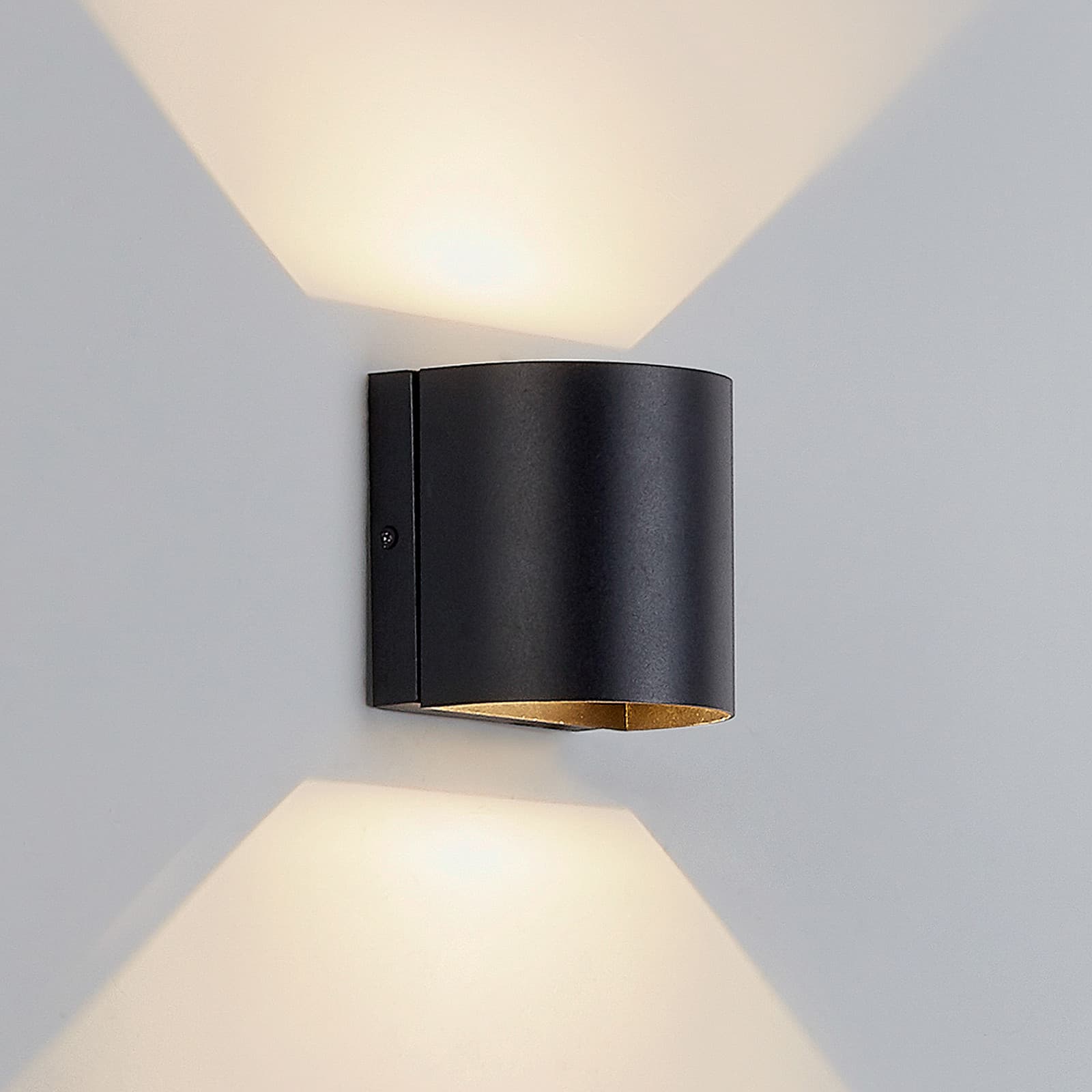 Gladis LED Ulko Seinävalaisin Black - Lindby - Moderni - Metalli - Kulmikas