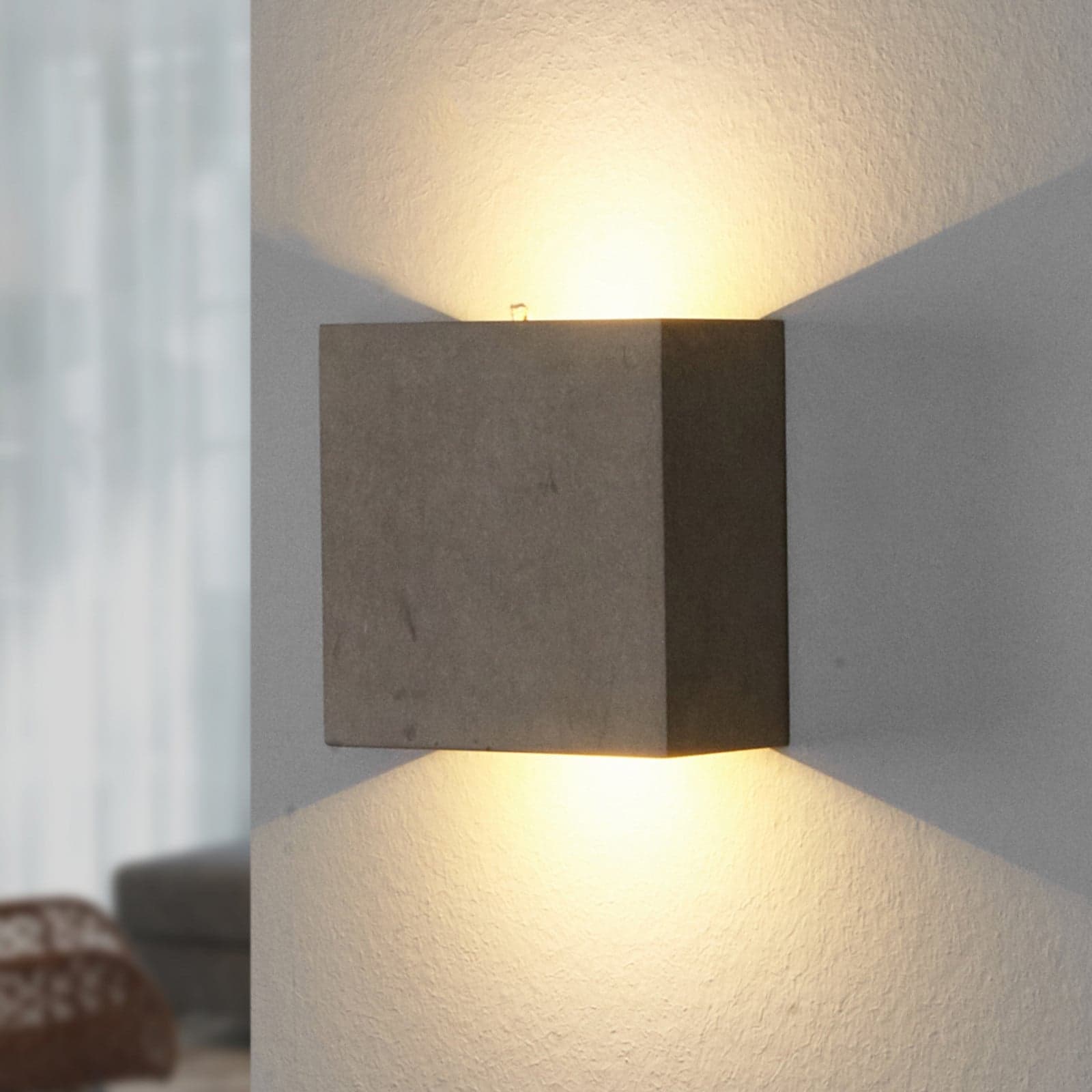 Yva LED Seinävalaisin Concrete Lindby - Eteinen / käytävä - Moderni - Betoni - Kulmikas
