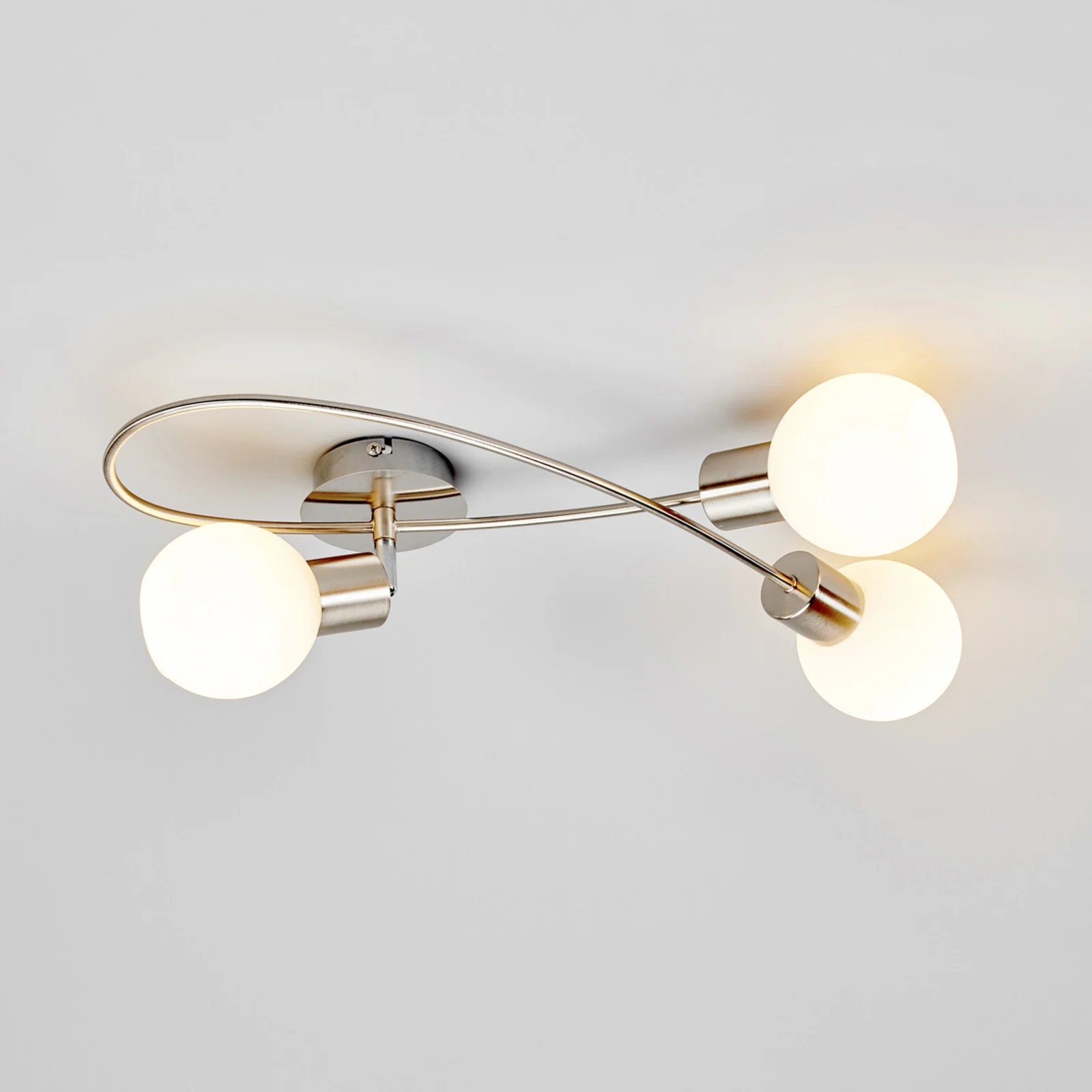 Elaina 3 Loftlampe Matt Nickel - Lindby - Olohuone - Moderni - Metalli - Monilamppuinen