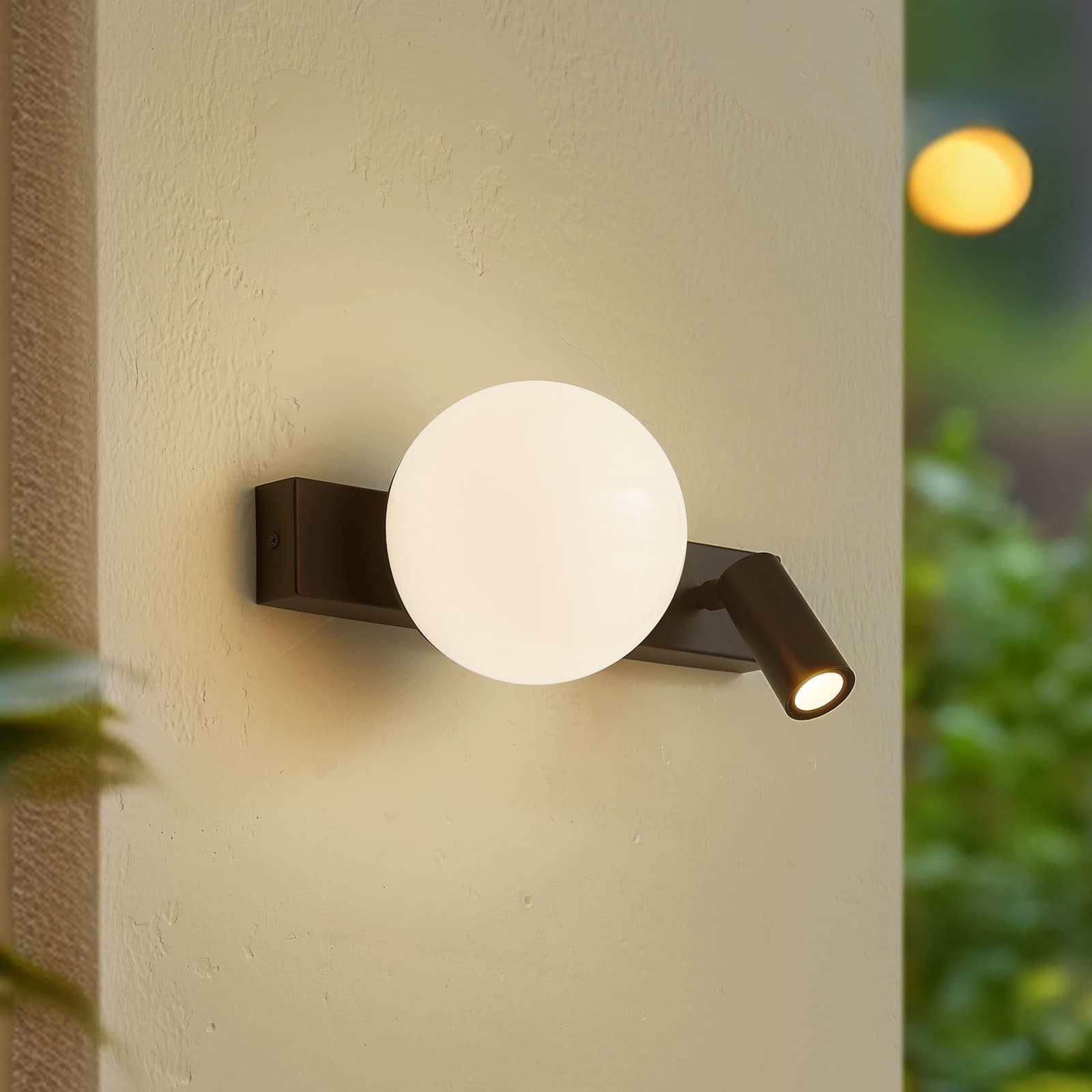 Larcie LED-ulkoseinälamppu 35 cm, 2-lamppuinen, alumiini, anturi Lindby - Parveke - Moderni - Monilamppuinen