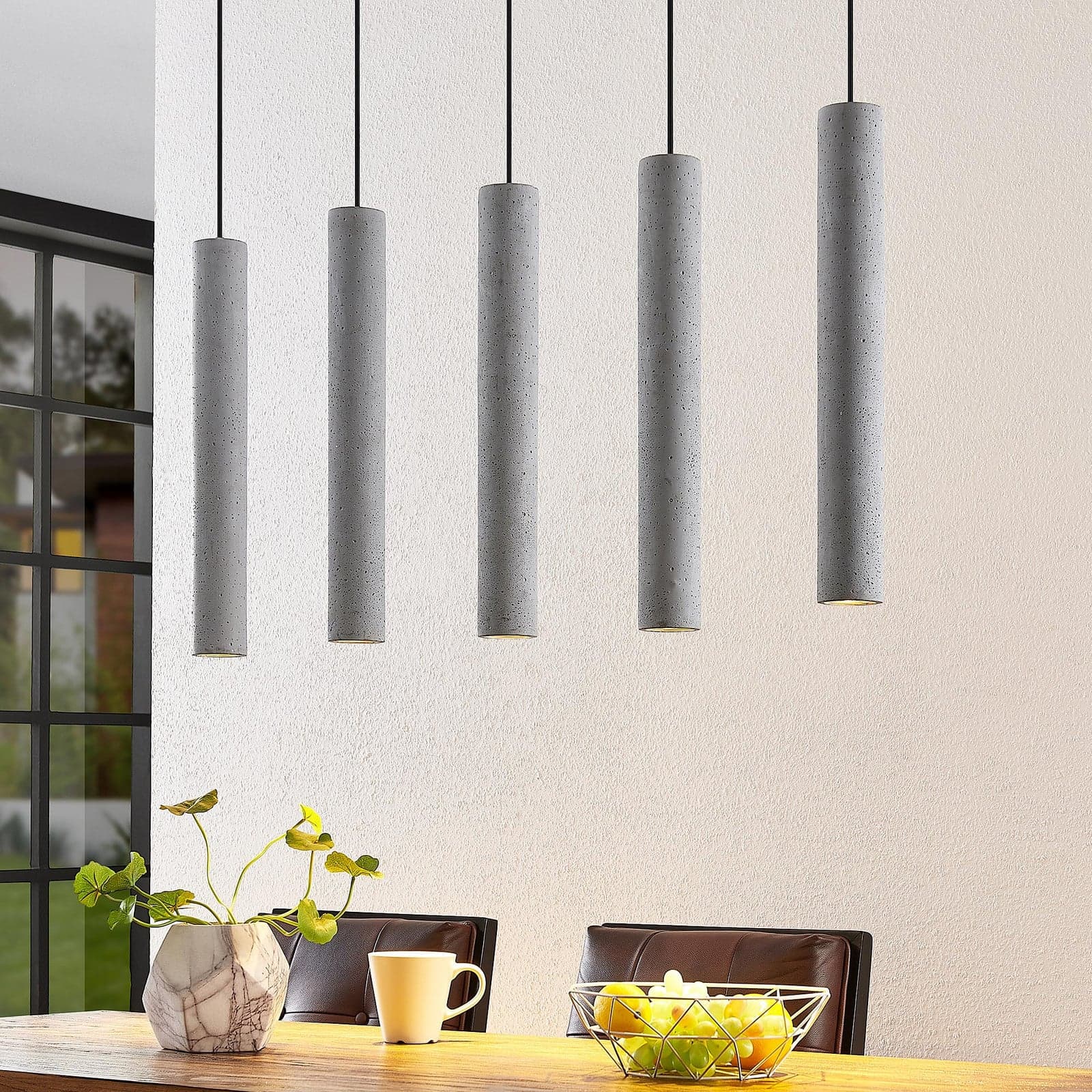 Concretto 5 Riippuvalaisin Concrete - Lindby - Olohuone - Moderni - Betoni - Monilamppuinen