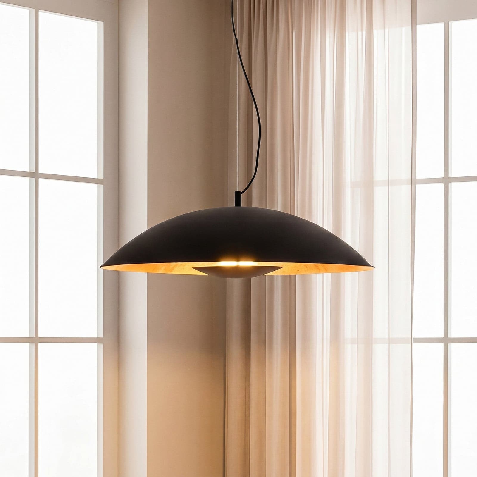 Emilienne Riippuvalaisin Black/Gold - Lindby - Olohuone - Moderni - Metalli - Yksilamppuinen
