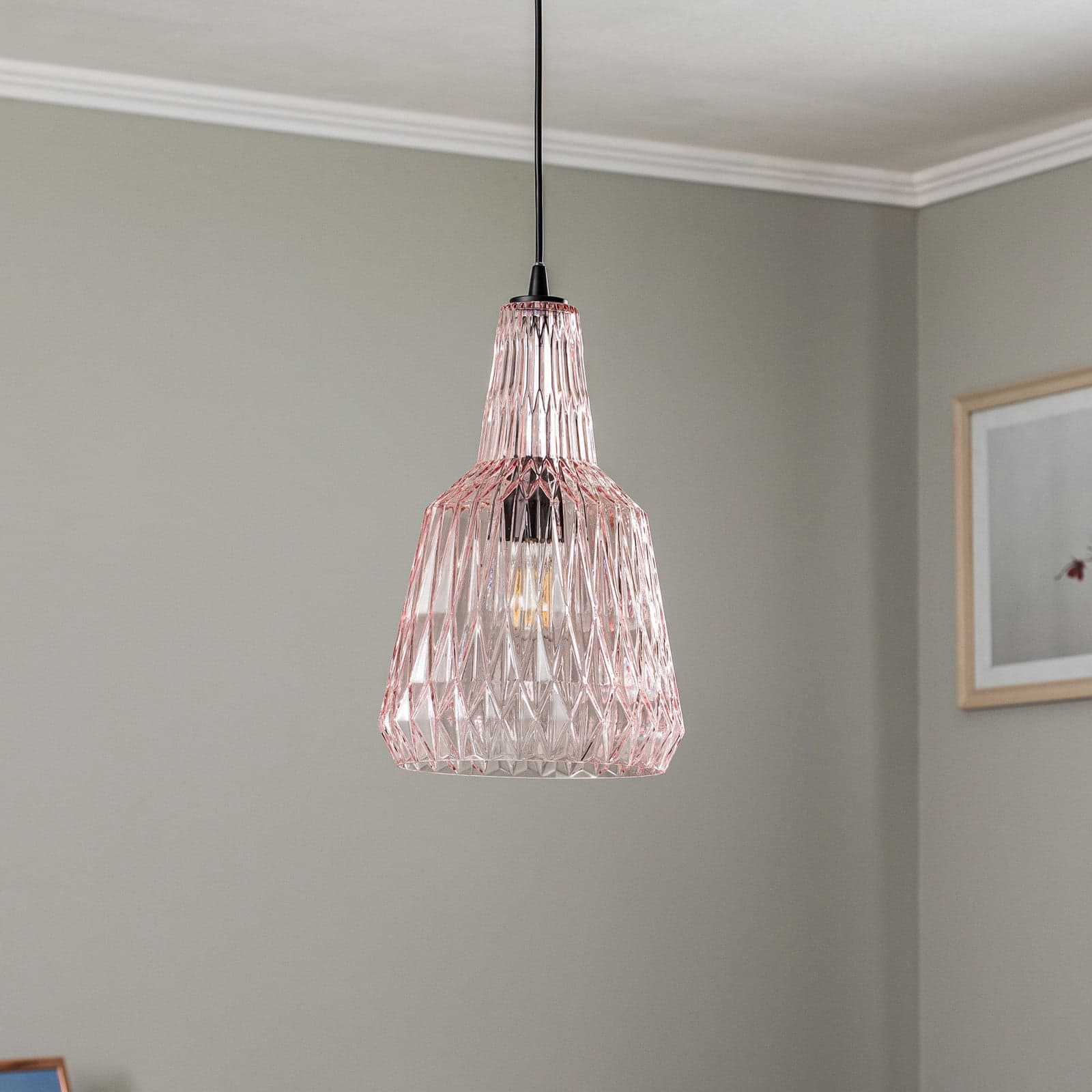 Belarion Riippuvalaisin Pink Lindby - Olohuone - Vintage / retro - Lasi - Varjostimella