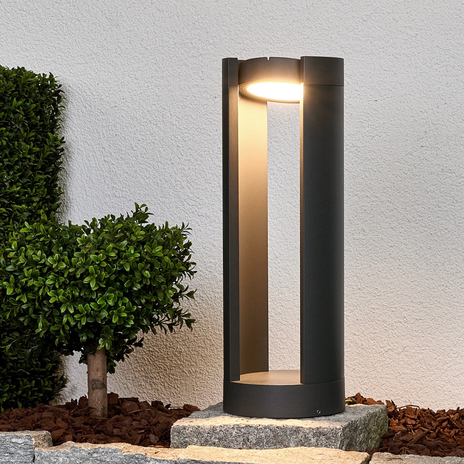 Dylen Short LED Ulko Puutarhavalaisin IP65 Graphite - Lucande - Terassi - Moderni - Metalli - Yksilamppuinen