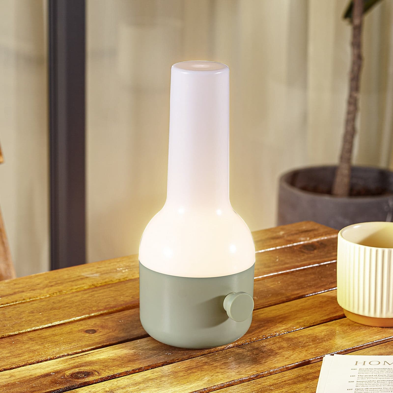 Isaline Portable Pöytävalaisin Dim. IP44 Vihreä Lindby - Terassi - Moderni - Muovi -68%