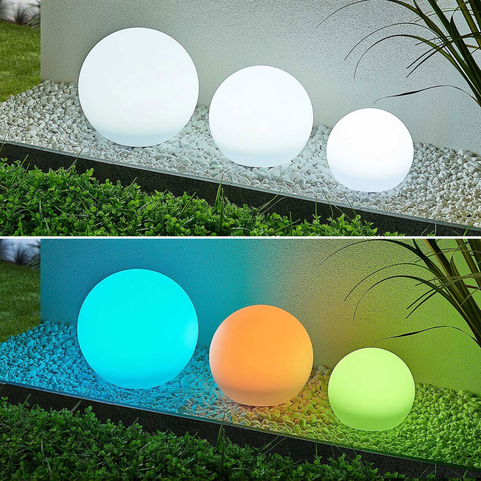 Lago Aurinkokennovalaisin 3 pcs. RGBW White - Lindby - Terassi - Moderni - Muovi - Pallo