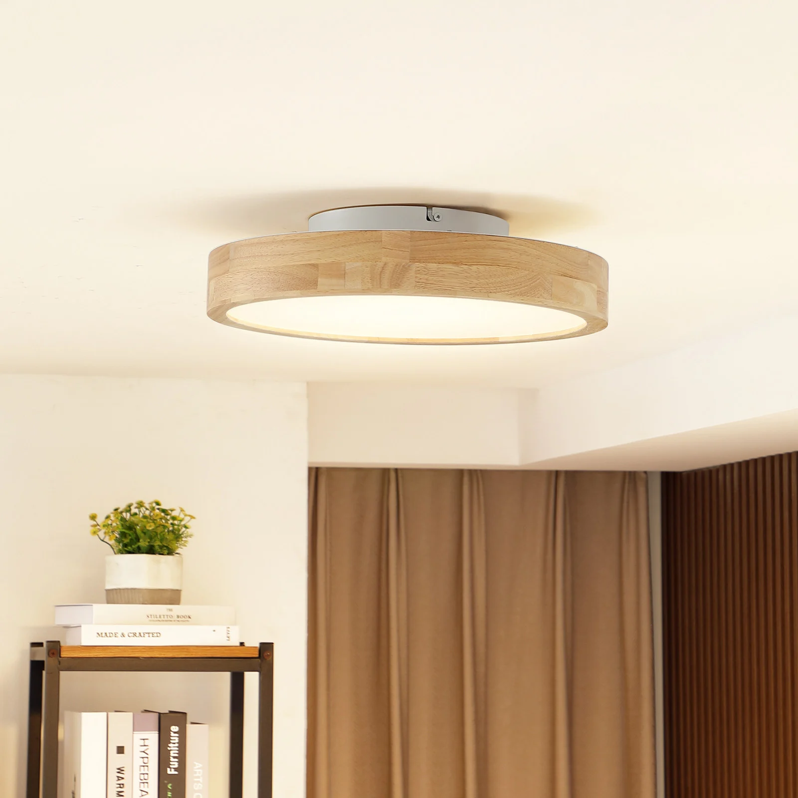 Milada kattovalaisin Wood/White - Lindby - Olohuone - Moderni - Puu - Pyöreä