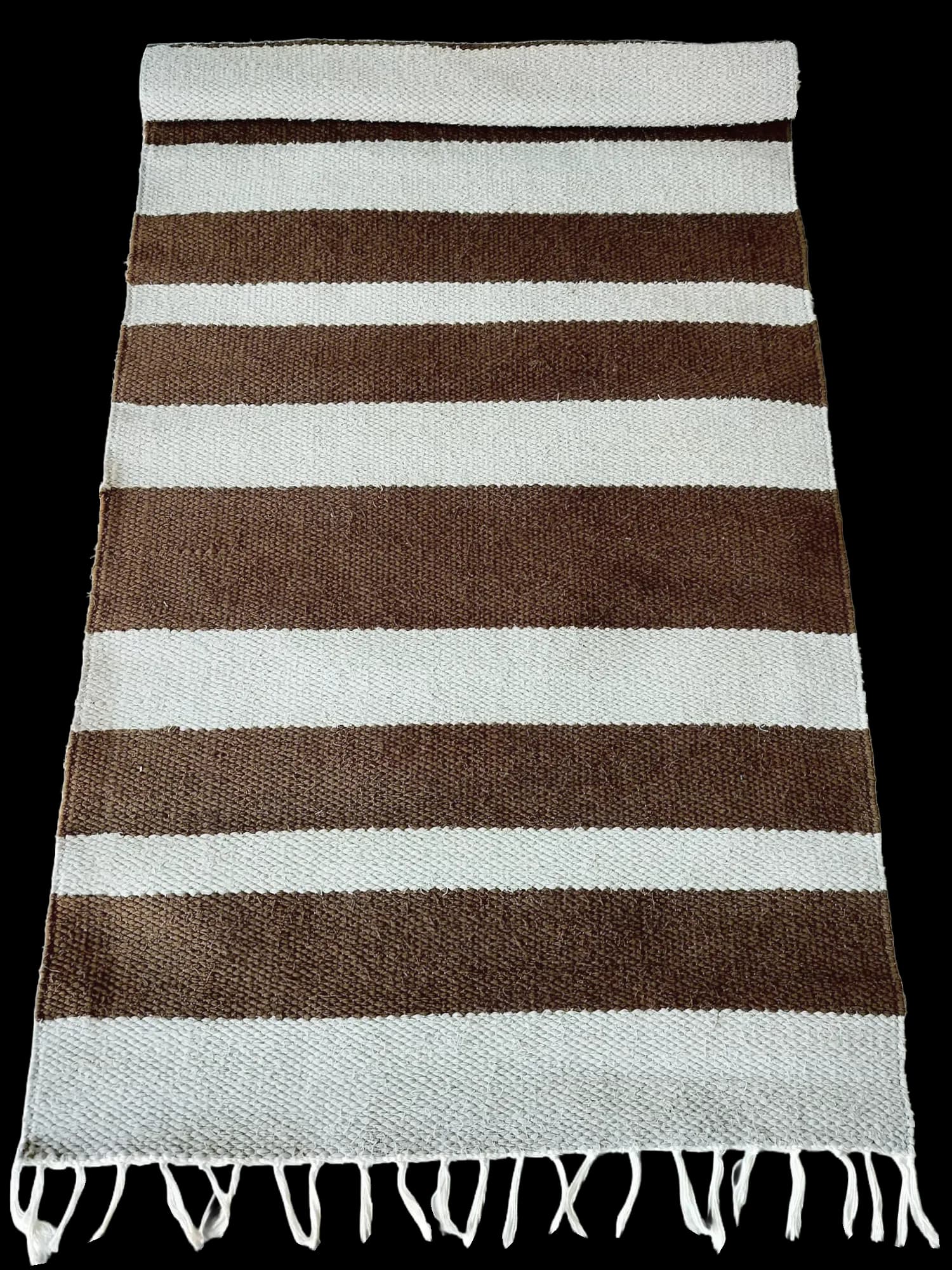 Hilla ruskea-harmaa VM-Carpet puuvillamatto 75x150cm