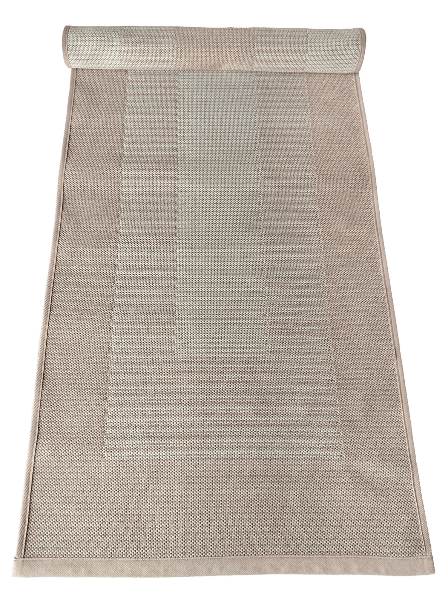 Irma Ylitalo Raita puuvillamatto beige/vaaleanpunainen 80x300cm