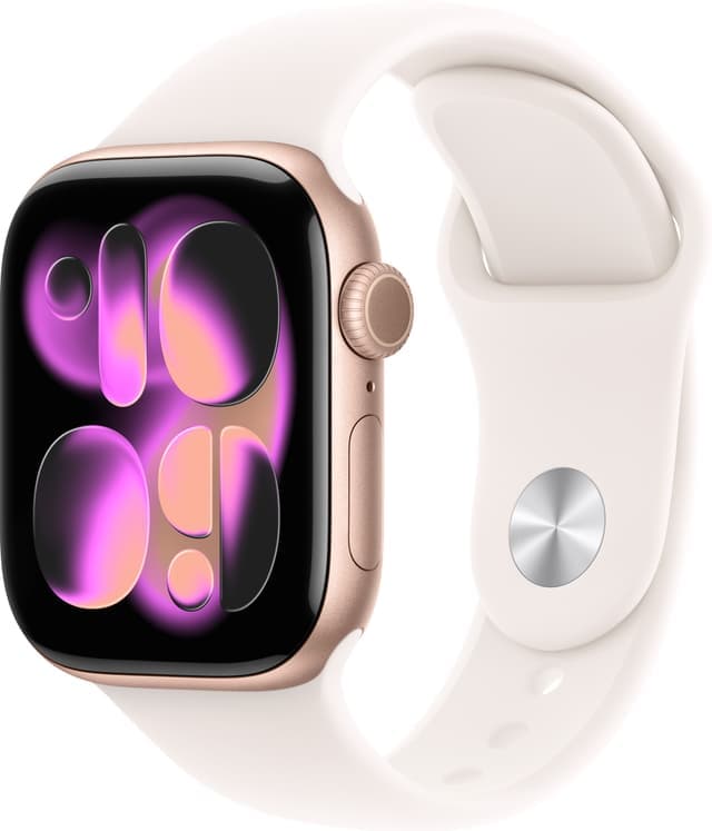 Apple Watch S11 42mm GPS (ruusukulta alum./punanhäivä urheiluran.) S/M
