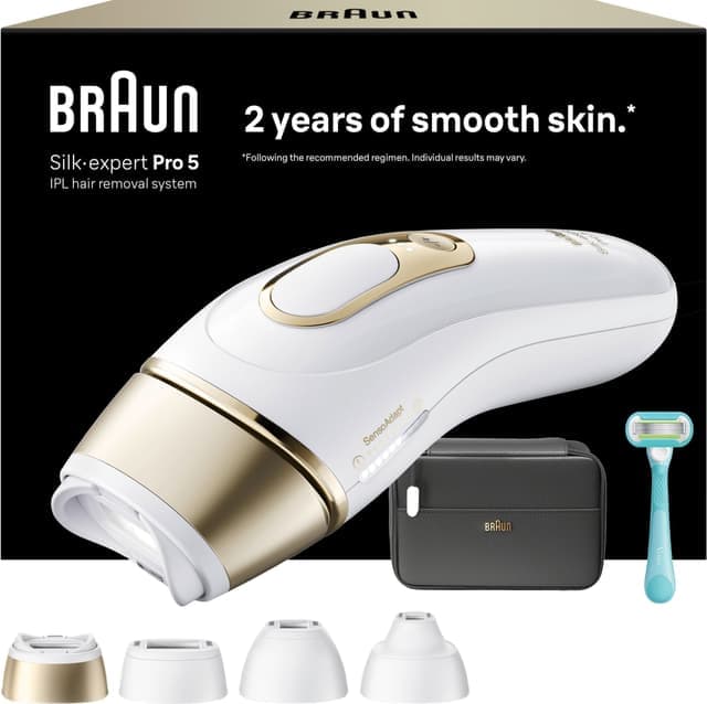 Braun IPL Silk·expert Pro 5 valoimpulssilaite PL5431 (valk/kulta)