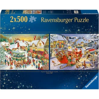 Palapeli Ravensburger 2x 500 palaa Christmas Collection No1