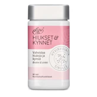 Ladyvita Hiukset & kynnet 90 kpl 63 g biotiini & sinkki