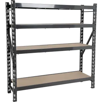 Varastohylly metallia, 4 MDF tasoa/600 kg, 180 x 180 x 50 cm