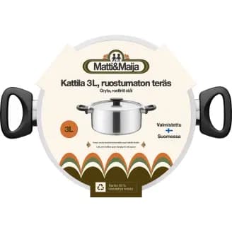 Kattila Matti&Maija 3,0 l kannella