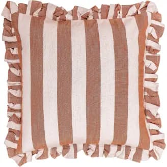 Koristetyyny Miny 45 x 45 cm raita ruskea/vaaleanpunainen