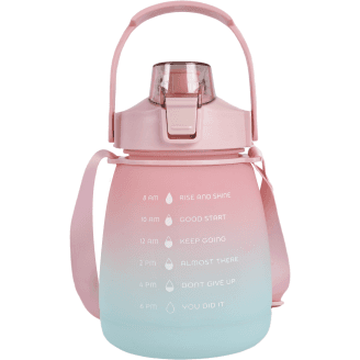 Juomapullo Miny 1,2 l turkoosi/pinkki
