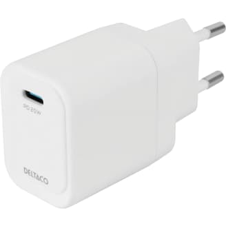 USB-C seinälaturi Deltaco 20 W valkoinen