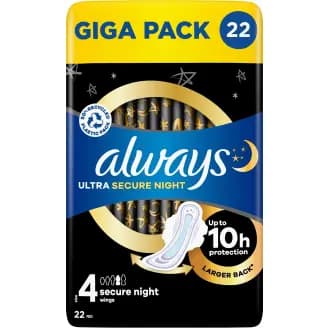Terveysside Always 22 kpl Ultra Secure Night 4