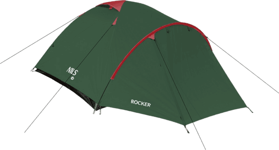 NORTHIX Camping Tent, Green-red, 2-person, Lightweight