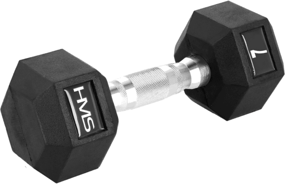 NORTHIX Hex Dumbbell 7 Kg, Rubber Coated, Knurled Grip
