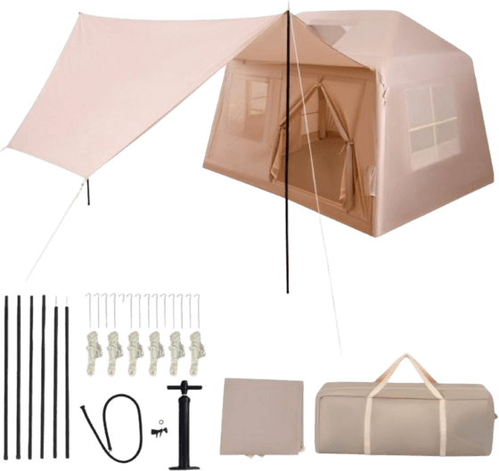 NORTHIX Inflatable Camping Tent, 4–6 Person, Pump, Canopy