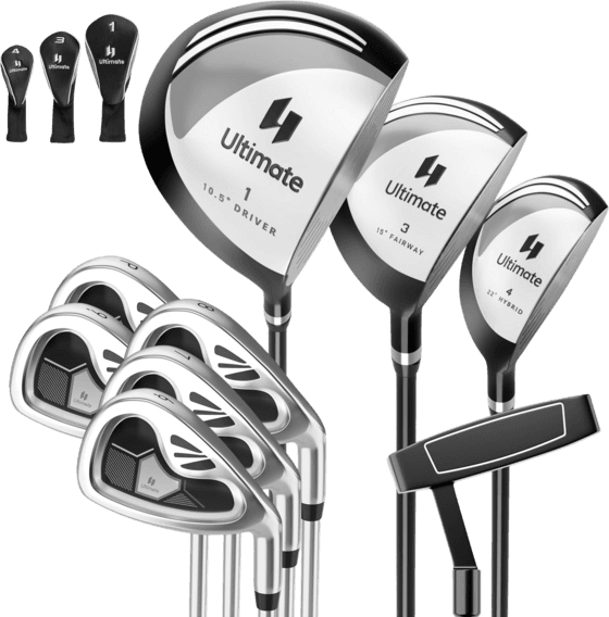 NORTHIX Men's 9-piece Golf Club Set, Right-handed, Grey