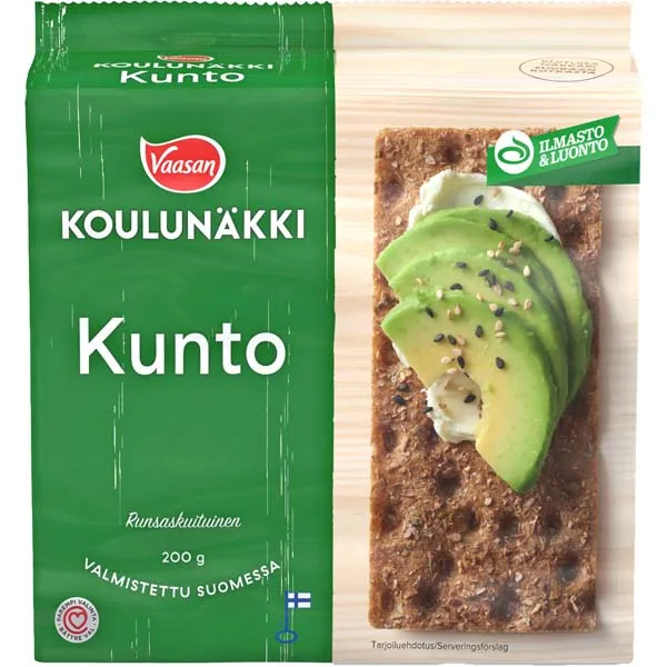 Vaasan Koulunäkki Kunto täysjyväruisnäkkileipä 200g
