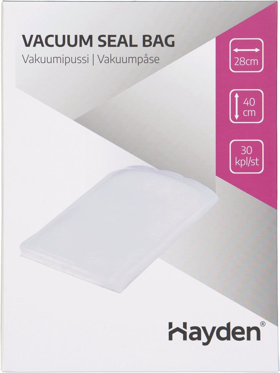 Vakuumipussi 28 x 40 cm 30 kpl