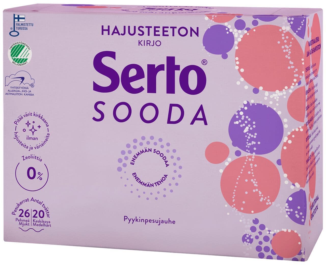 Serto Sooda Hajusteeton Kirjo pyykinpesujauhe 890 g