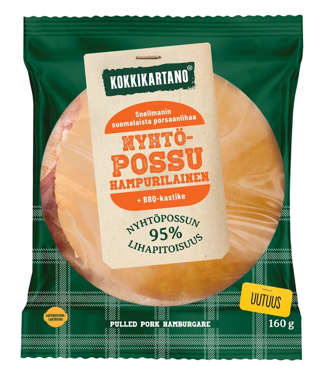 Kokkikartano Nyhtöpossuhampurilainen 160g