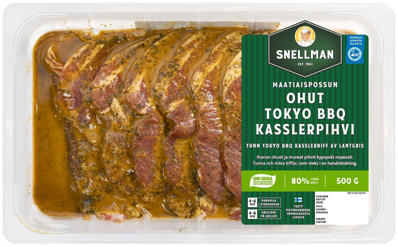 Snellman Maatiaispossun ohut Tokyo BBQ kasslerpihvi 500 g