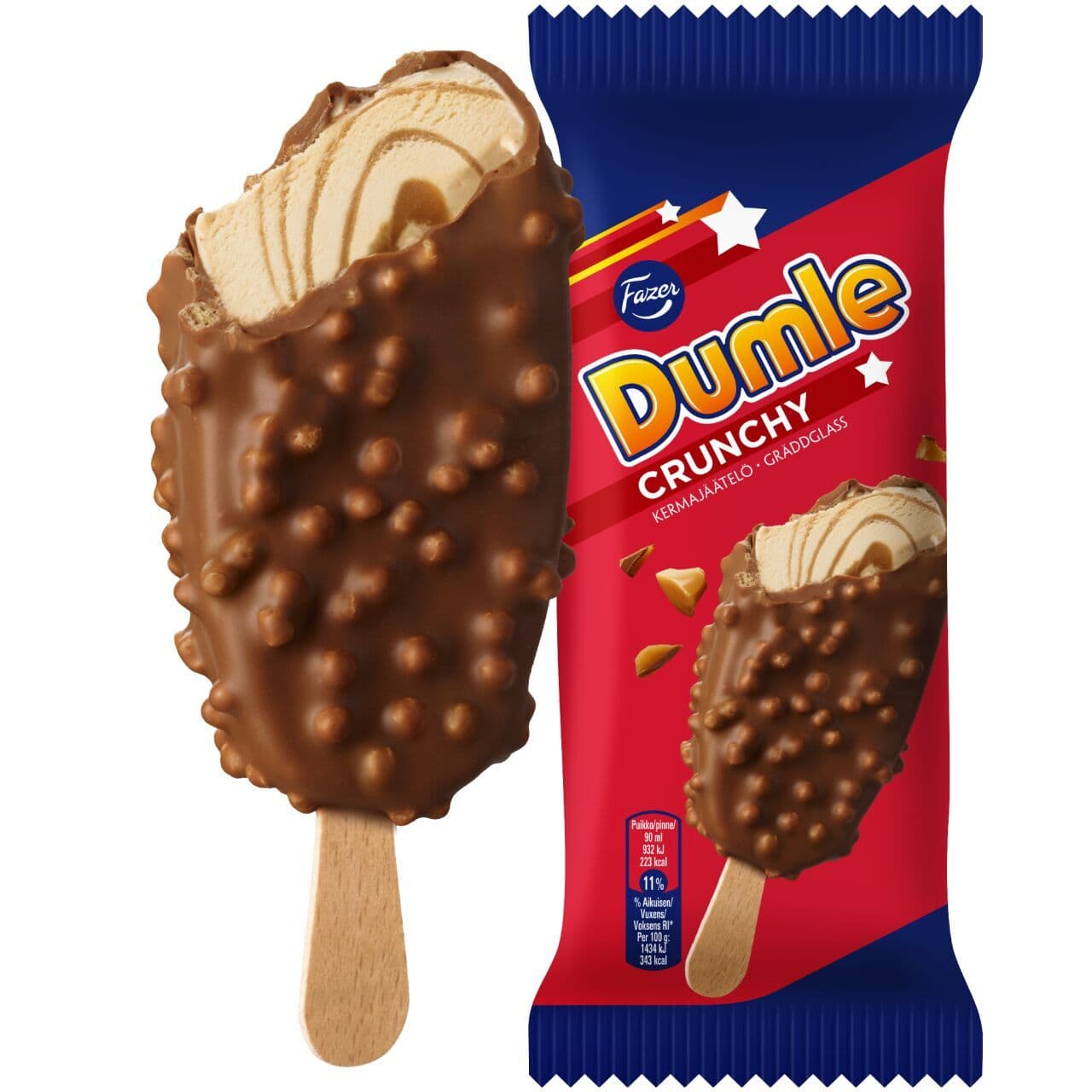 Dumle Crunchy kermajäätelöpuikko 65g/90ml