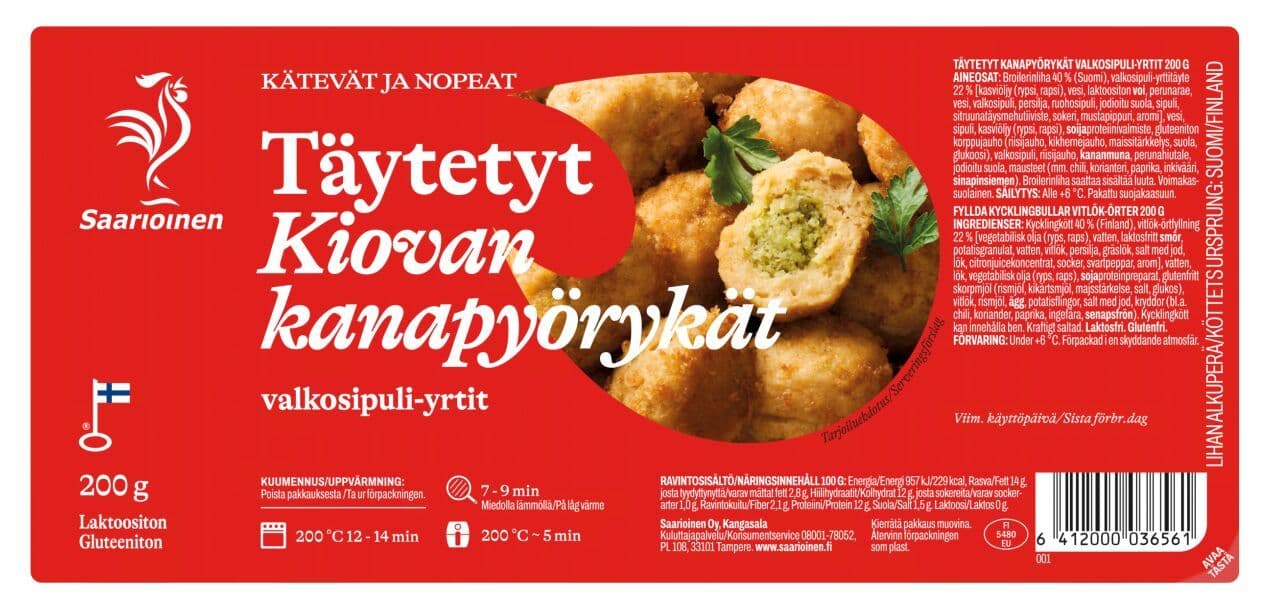 Saarioinen Täytetyt Kiovan kanapyörykät valkosipuli-yrtit 200g
