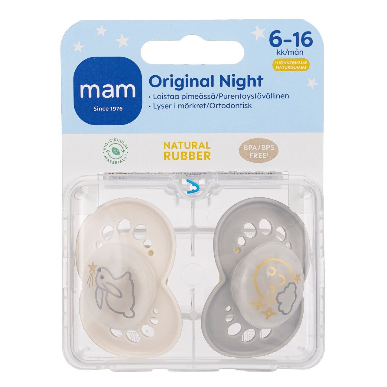 MAM Night tutti 2kpl, luonnonkumi 6-16kk