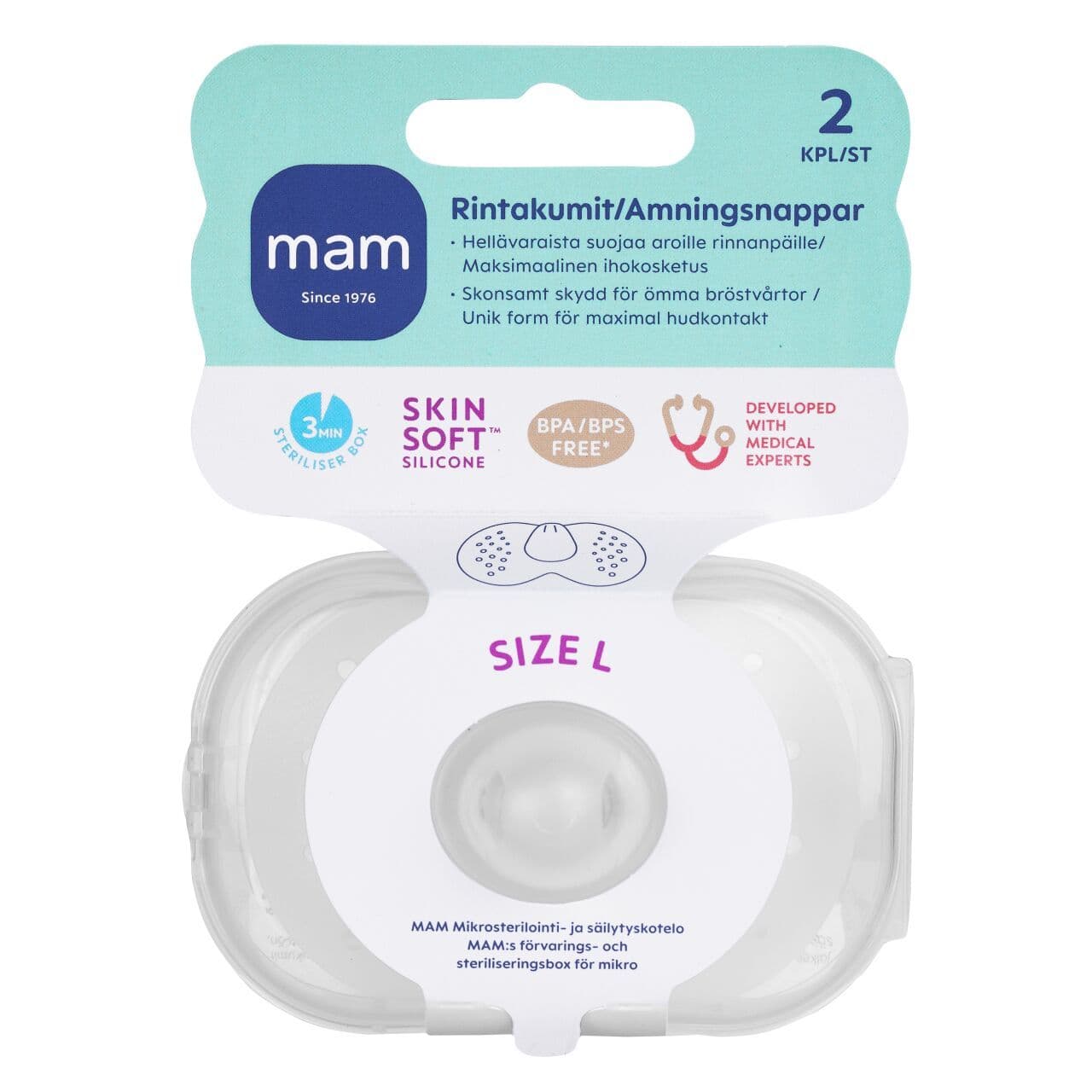 MAM Nipple Shields Rintakumi 2kpl koko L