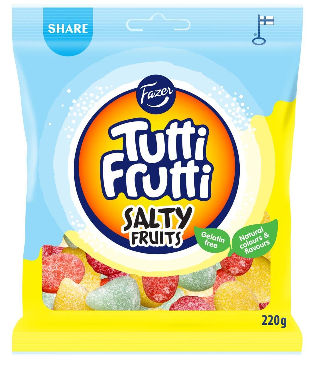 Fazer Tutti Frutti Salty Fruits karkkipussi 220g