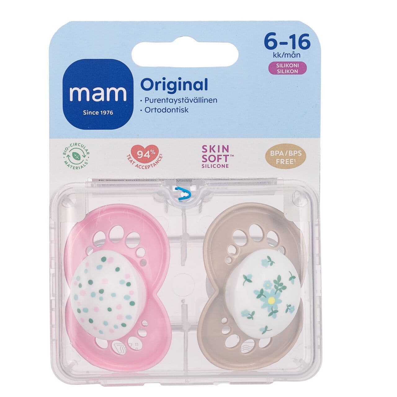 MAM Original 2kpl Silk Teat 6-16kk silikonitutti