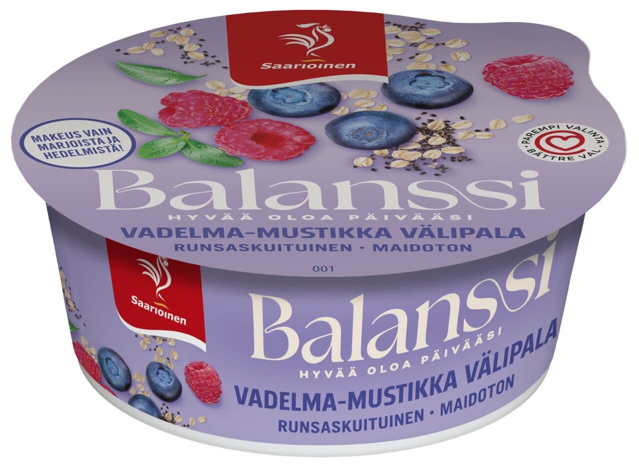 Balanssi Vadelma-mustikka välipala 130g