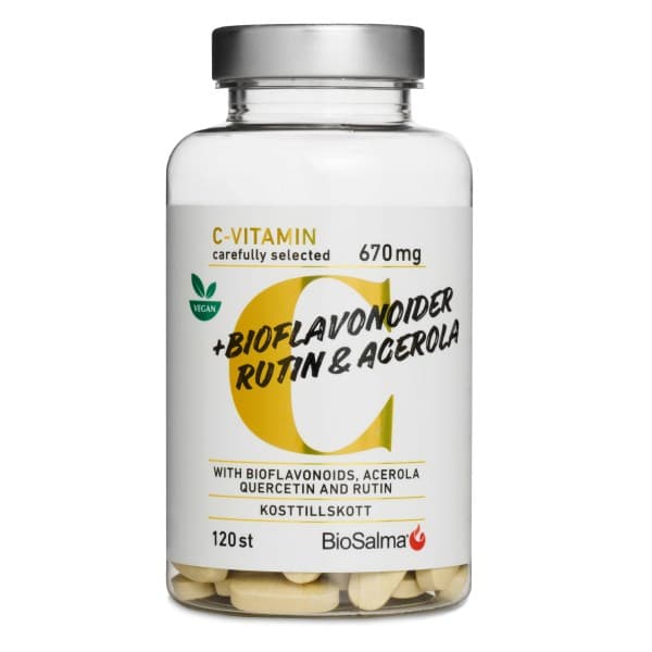 BioSalma C-vitamiini 670mg + Bioflavonoidit, 120 tablettia